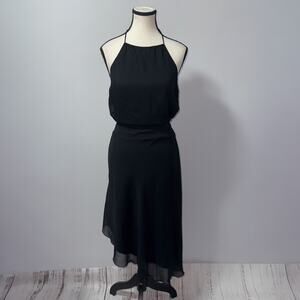 Bisou Bisou Michelle Bohbot Asymmetrical Black Halter Dress women’s Size 4